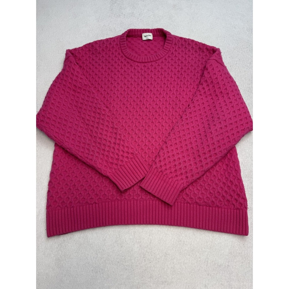 Sunday Best Sweater Womens Medium Pink Merino Wool Nylon‎ Cotton Crewneck Knit